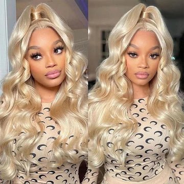 5x5 Lace #613 Blonde Glueless Closure Straight/Body Wave Human Hair Dyeable Color