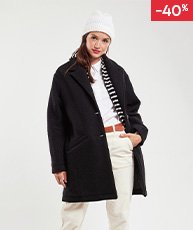 Manteau boutonné - laine bouillie