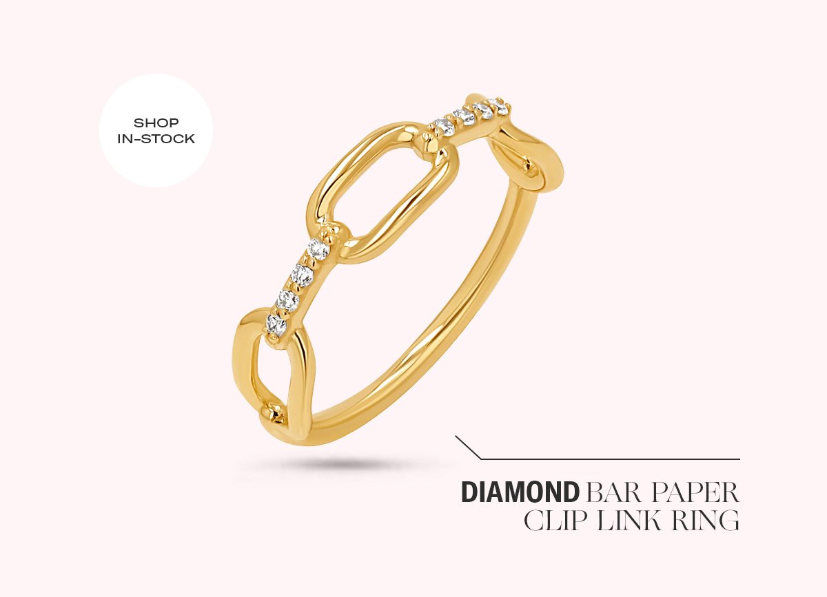 Shop >> Diamond Bar Paper Clip Link Ring