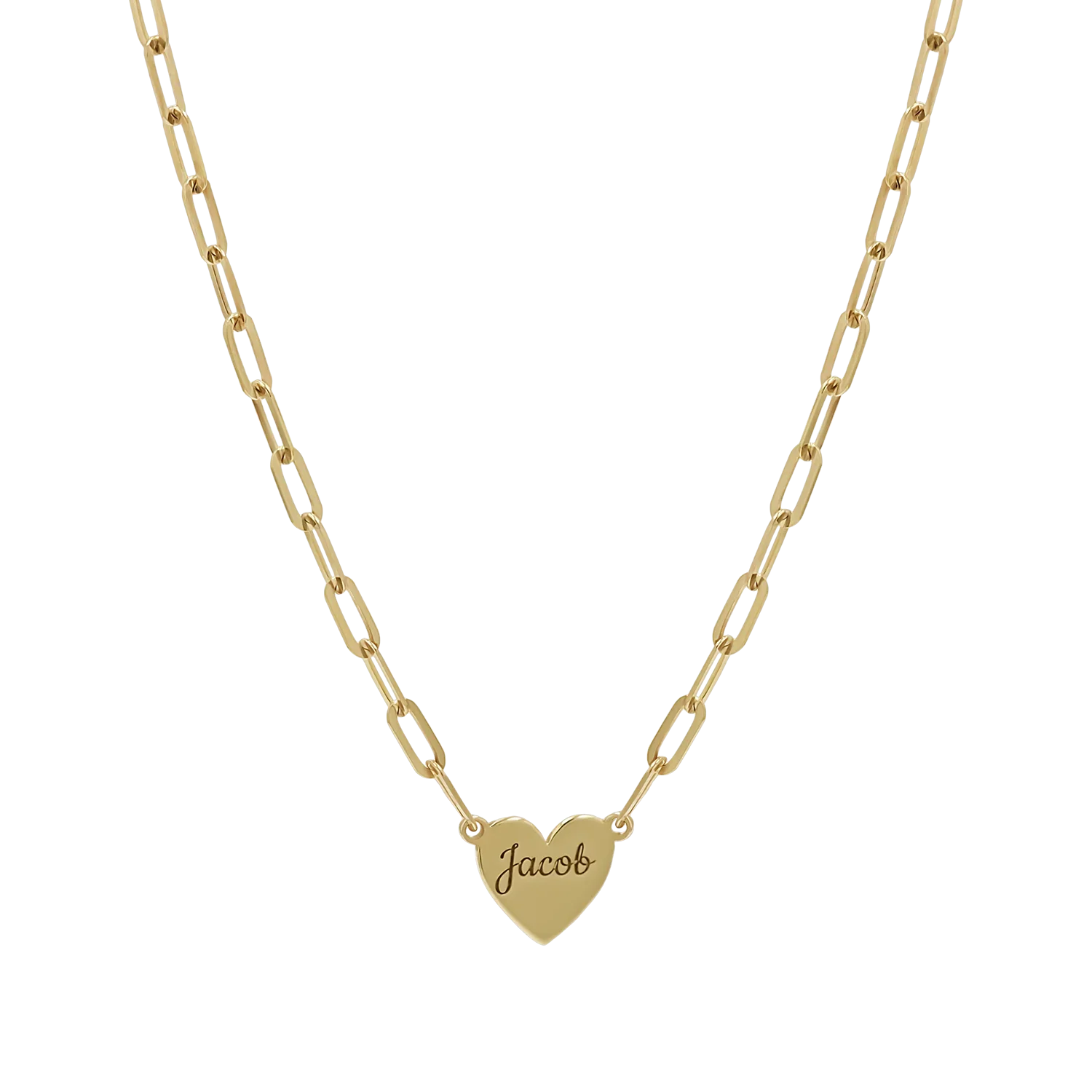 Image of Engravable Multi Heart Paper Clip Necklace