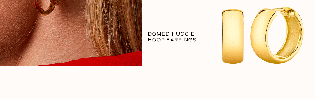 Domed Huggie Hoop Earrings