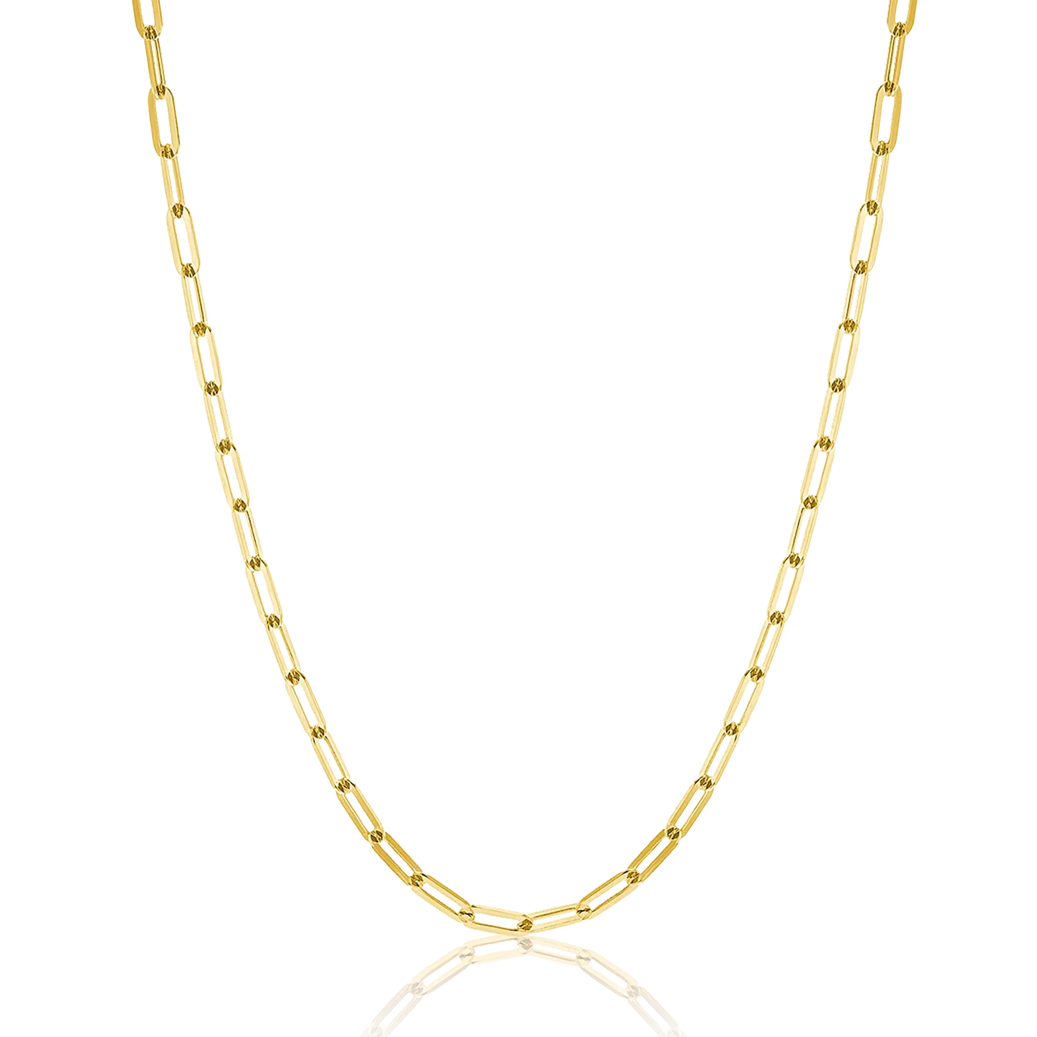 Image of 14K Diamond Cut Oval Link Chain Necklace
