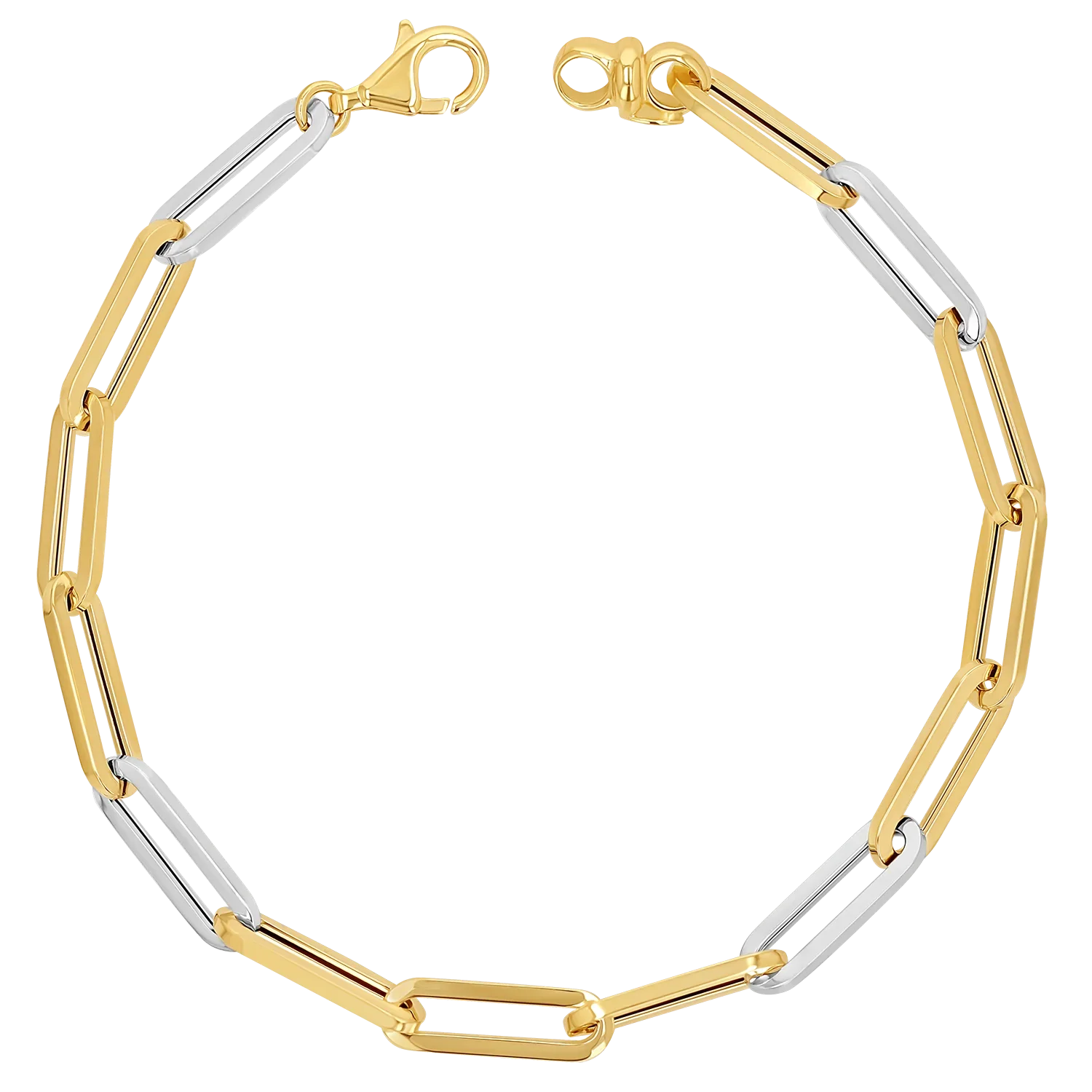 Image of Two-Tone Grand Paper Clip Chain Bracelet