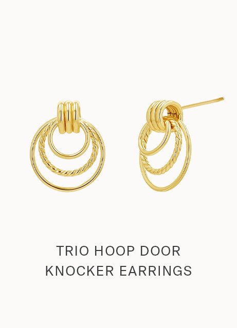 Trio Hoop Door Knocker Earrings