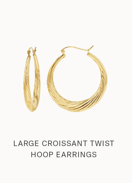 Large Croissant Twist Hoop Earrings