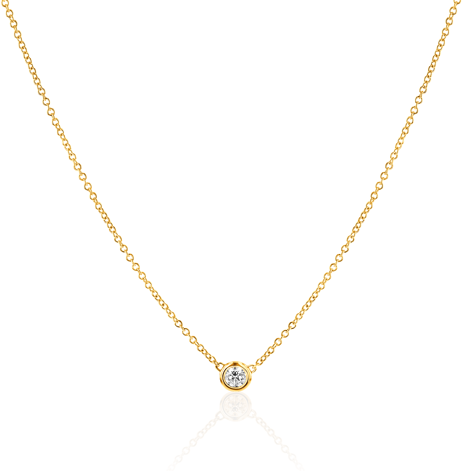 Image of Diamond Solitaire Bezel Necklace