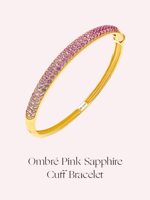 Ombré Pink Sapphire Cuff Bracelet