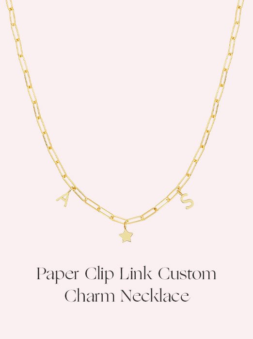 Paper Clip Link Custom Charm Necklace