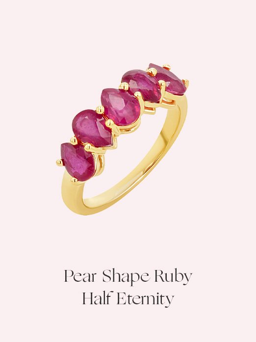 Pear Shape Ruby Half Eternity