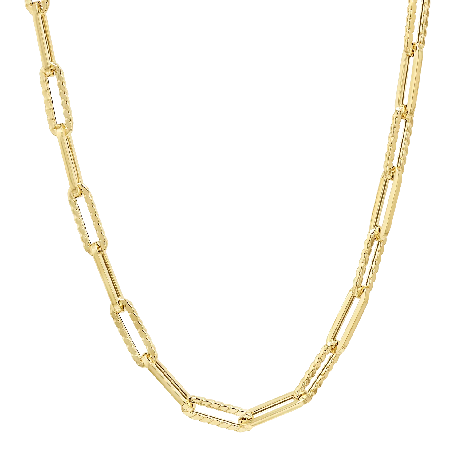 Image of 14K Twist Link Paper Clip Chain Necklace