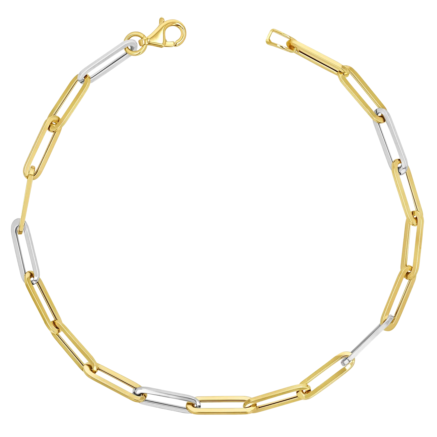 Image of Two-Tone Paper Clip Chain Bracelet