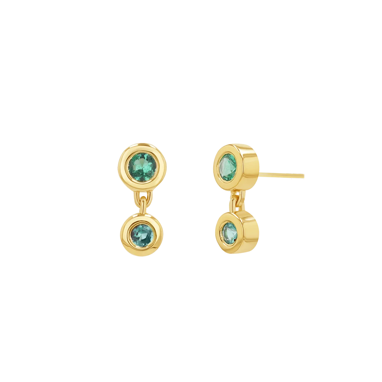 Image of Linked Emerald Duo Studs