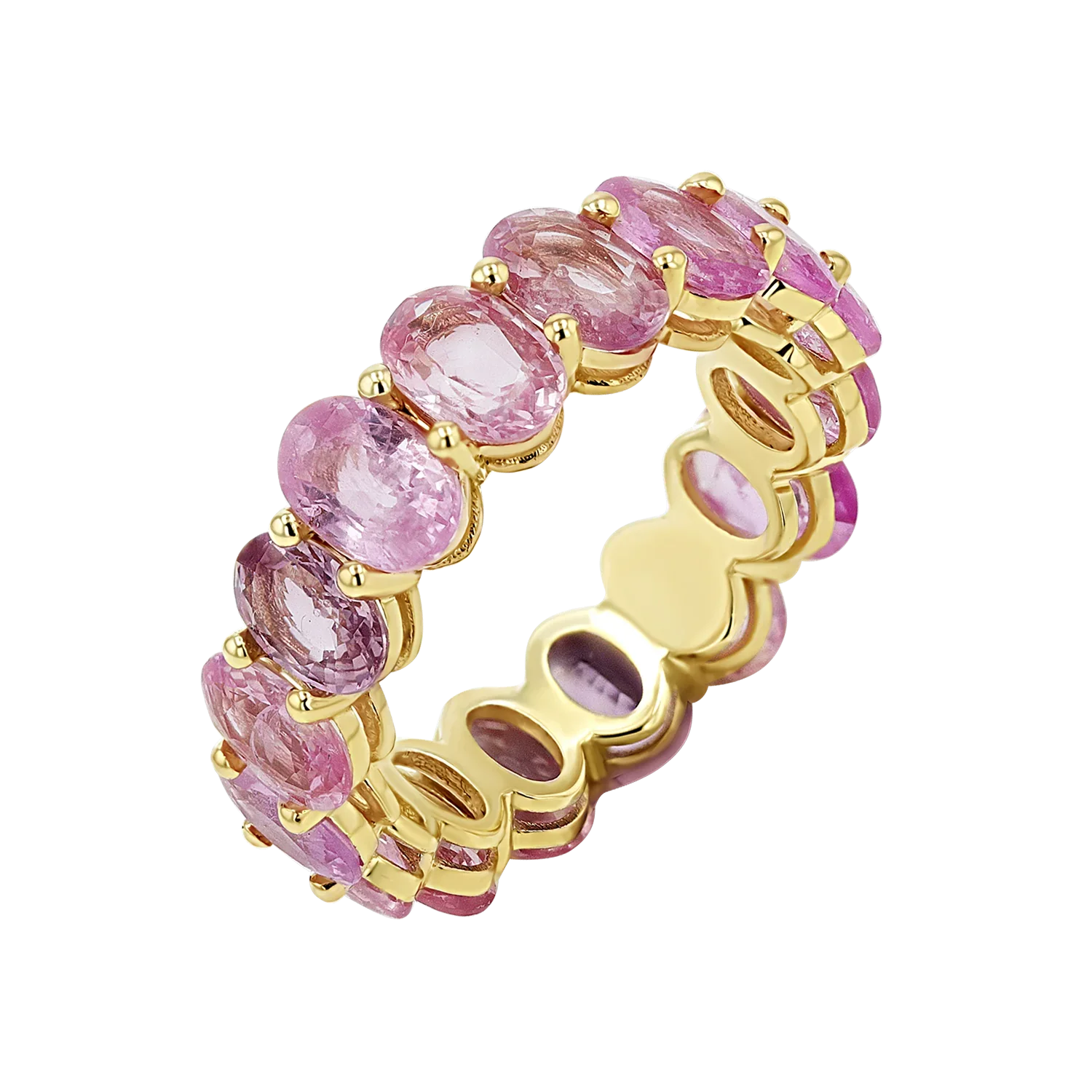 Image of Genuine Pink Sapphire Oval Eternity Band
