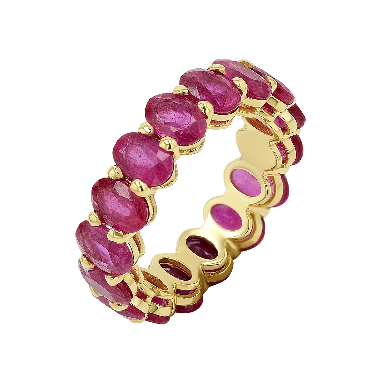 Image of Genuine Ruby Oval Eternity Band