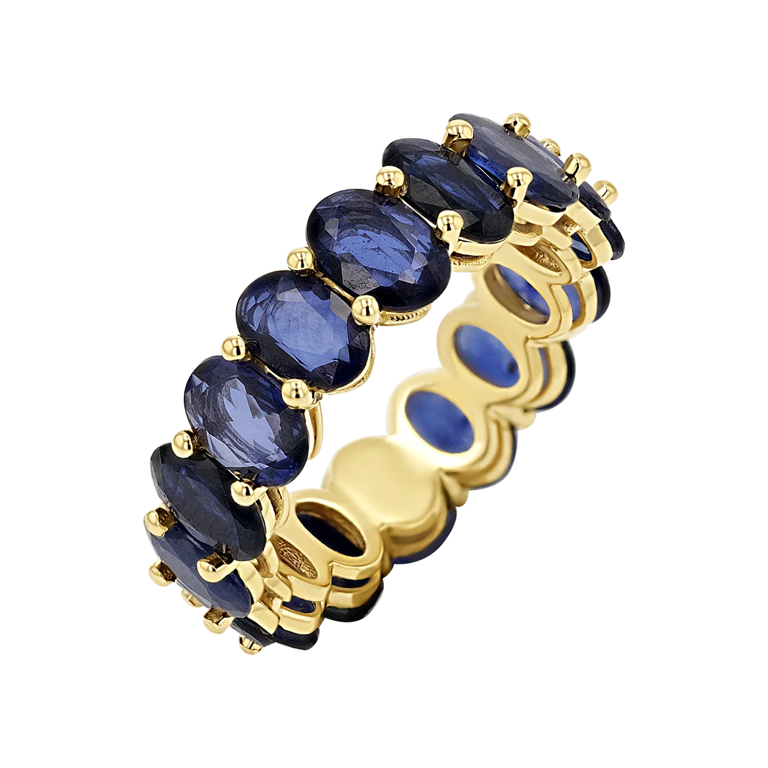 Image of Genuine Blue Sapphire Oval Eternity Band