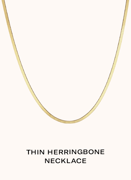 Gold Thin Herringbone Necklace