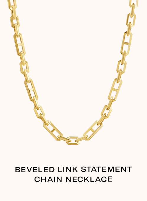 Beveled Link Statement Chain Necklace