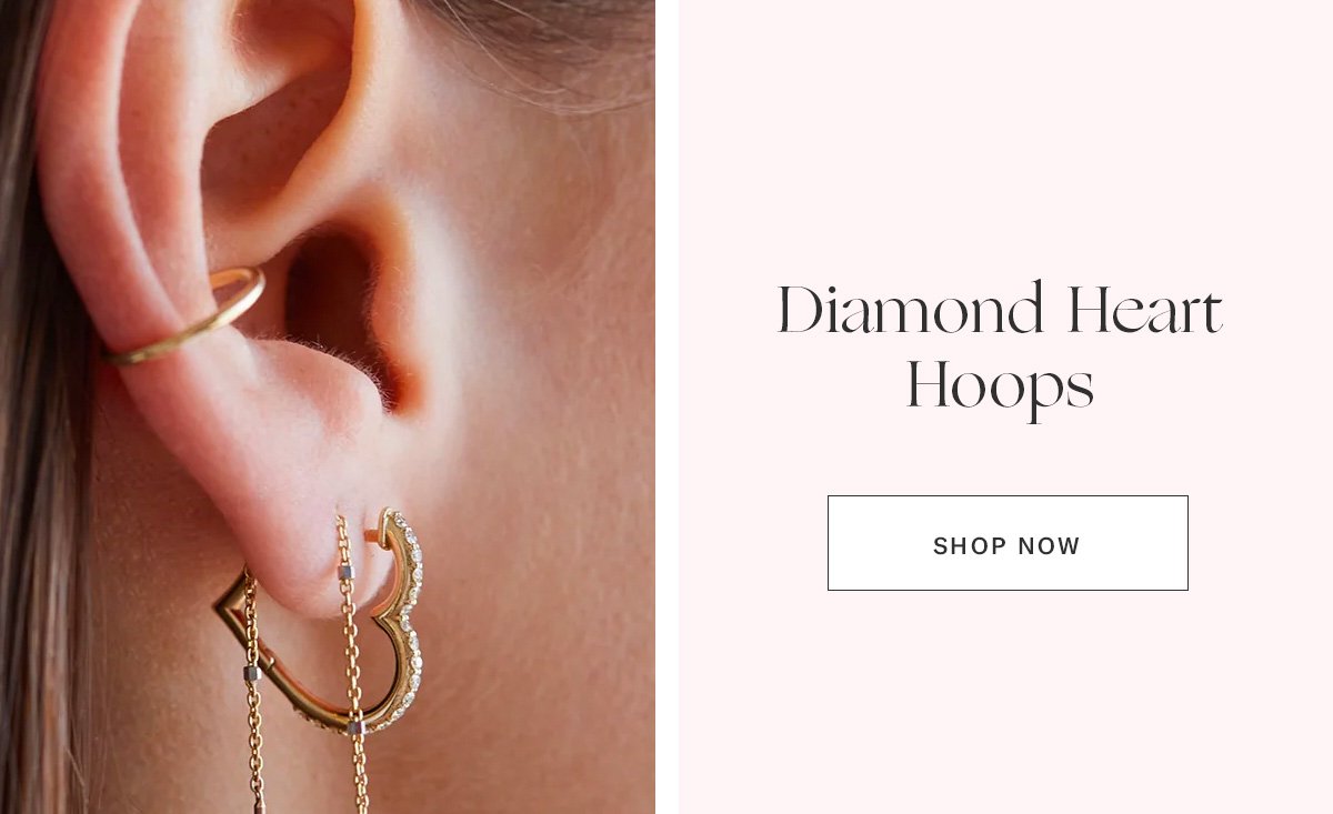 Diamond Heart Hoops