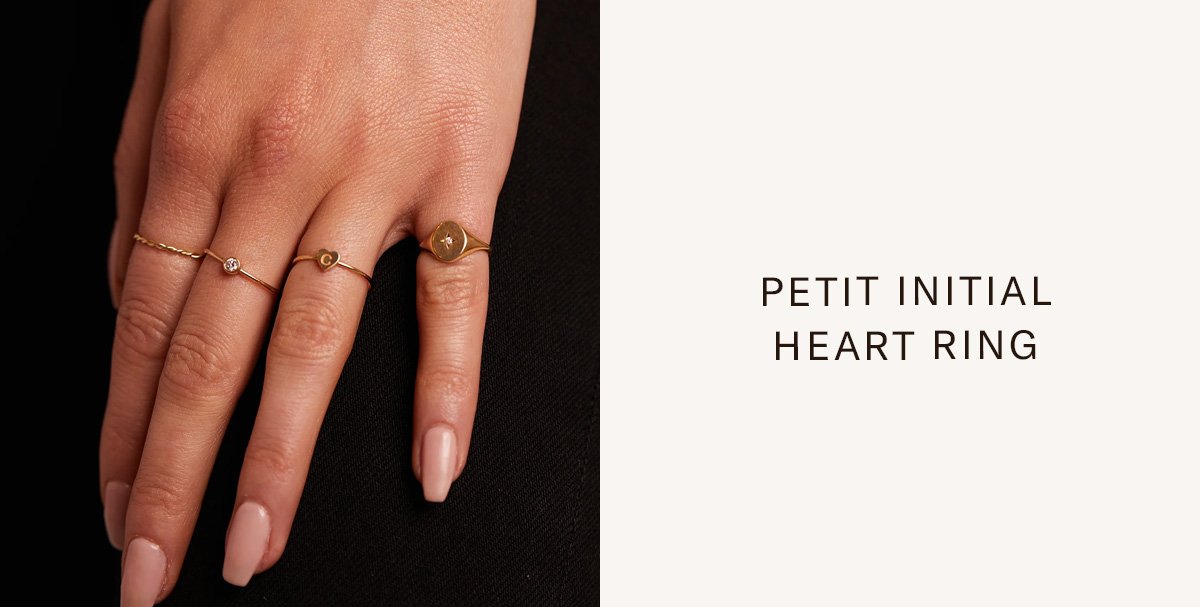 Petit Initial Heart Ring