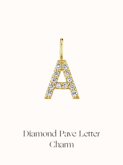 Diamond Pave Letter Charm