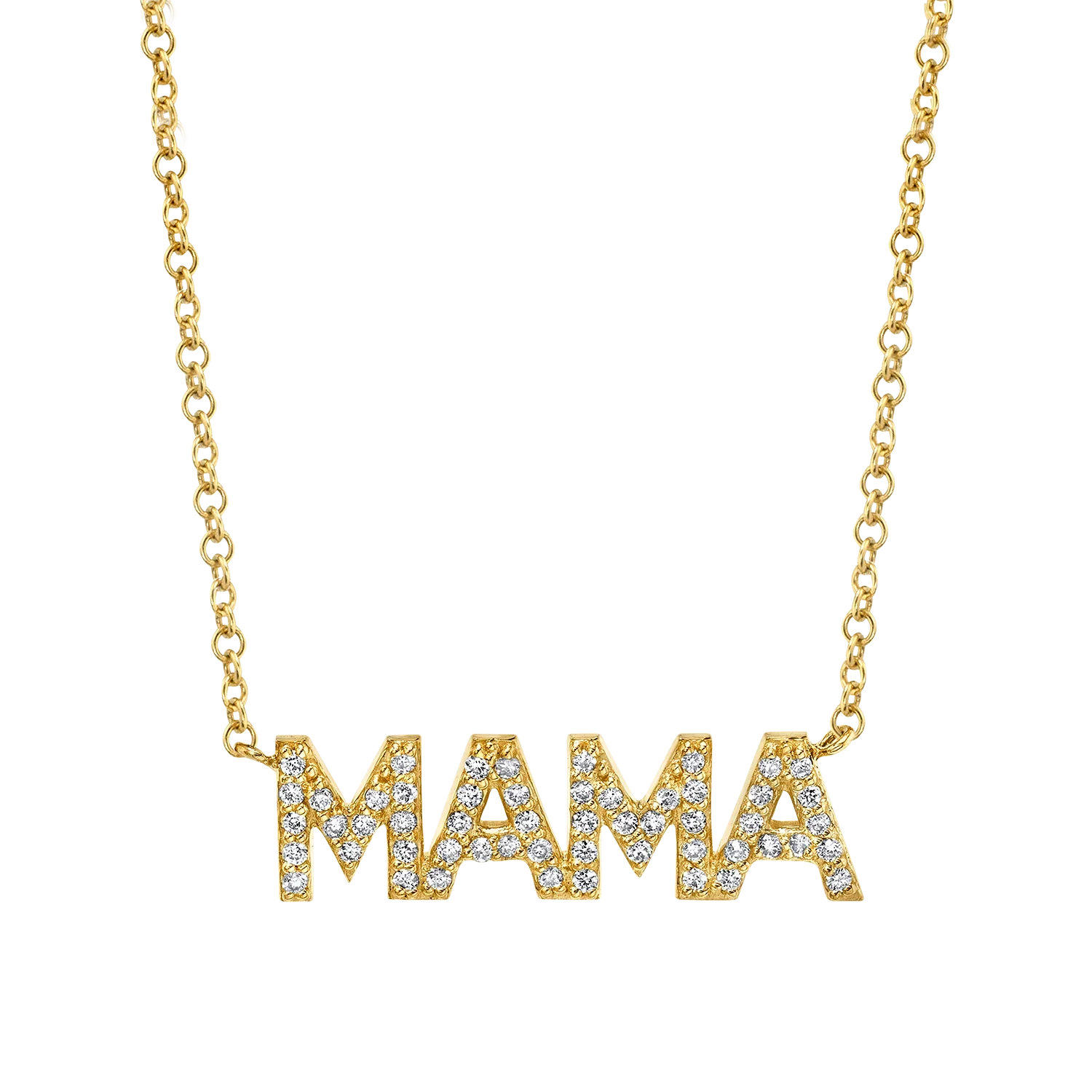 Image of Diamond Pave Mama Necklace