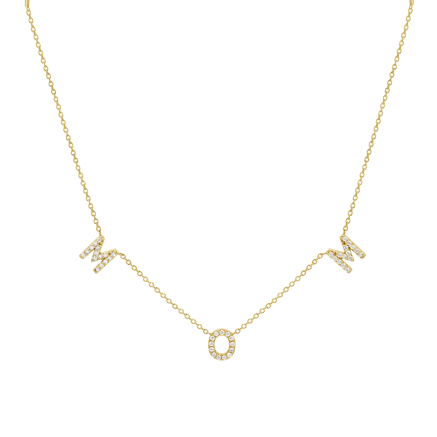 Image of Diamond Spaced MOM Necklace