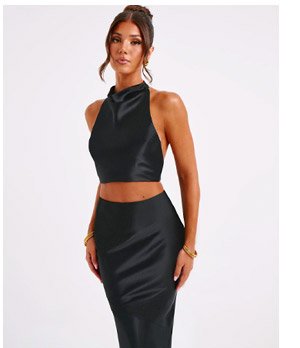 Zaylee Top & Maxi Skirt - Black