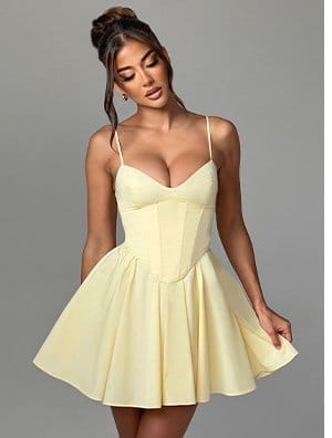 Analeigh Mini Dress - Lemon