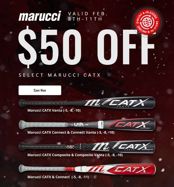 \\$50 Off Select Marucci CATX Bats