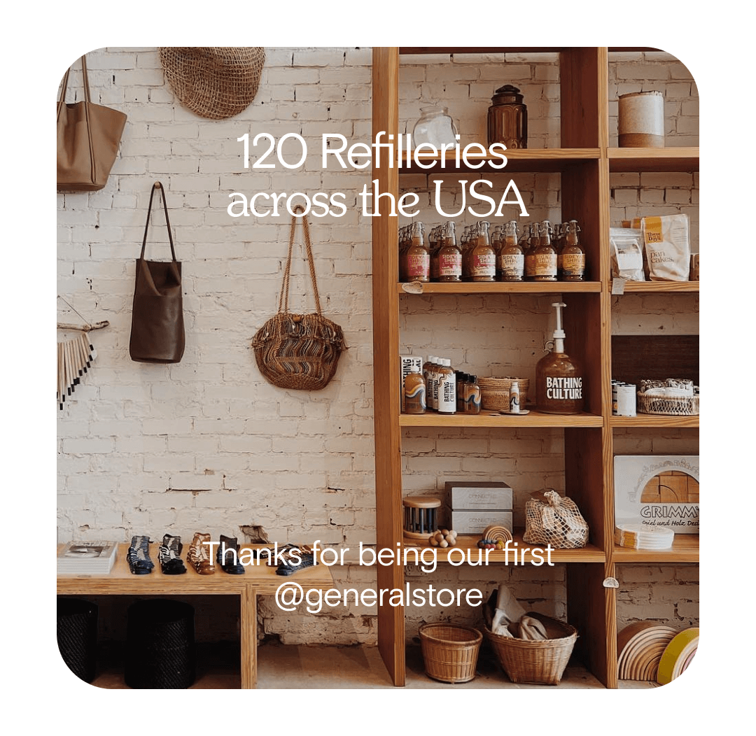 120 refilleries across the USA. Thanks for being our first @generalstore