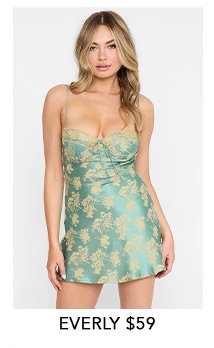 Everly Mini Dress in Jade \\$59