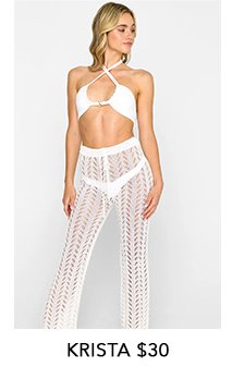 Krista Crochet Pants in White \\$30