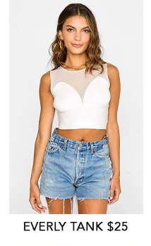 Everly Mesh Tank in White \\$25