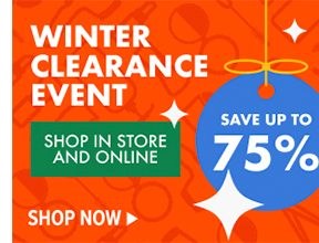SAVE UP TO 75%, WINTER CLEARANCE