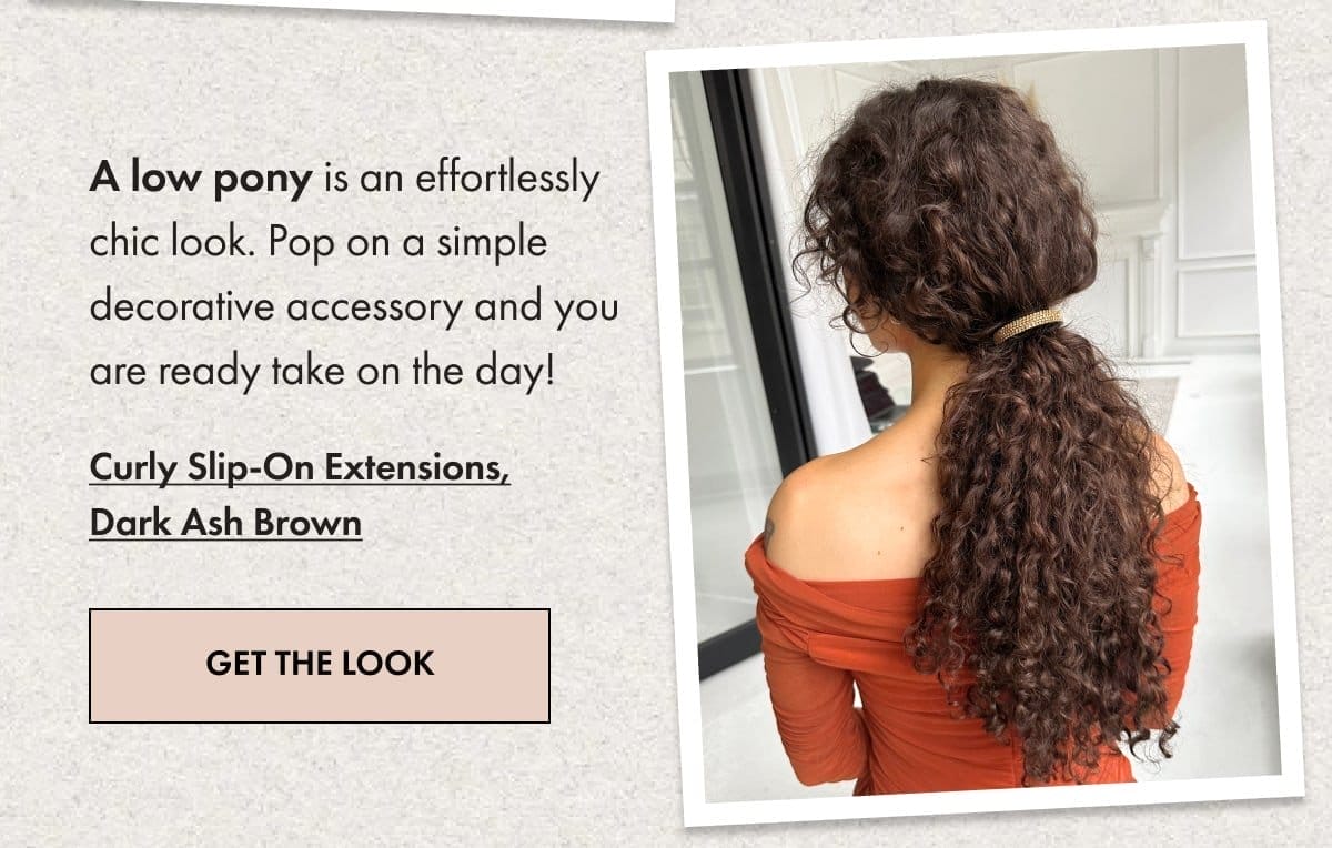 Curly Slip-On Extensions in Dark Ash Brown
