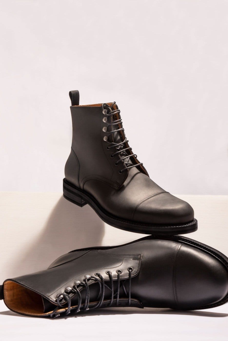 Black Matte - Pull-Up Leather Boots