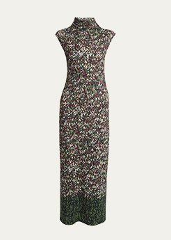 Loewe - Yarn-Print Jersey Mock-Neck Column Dress