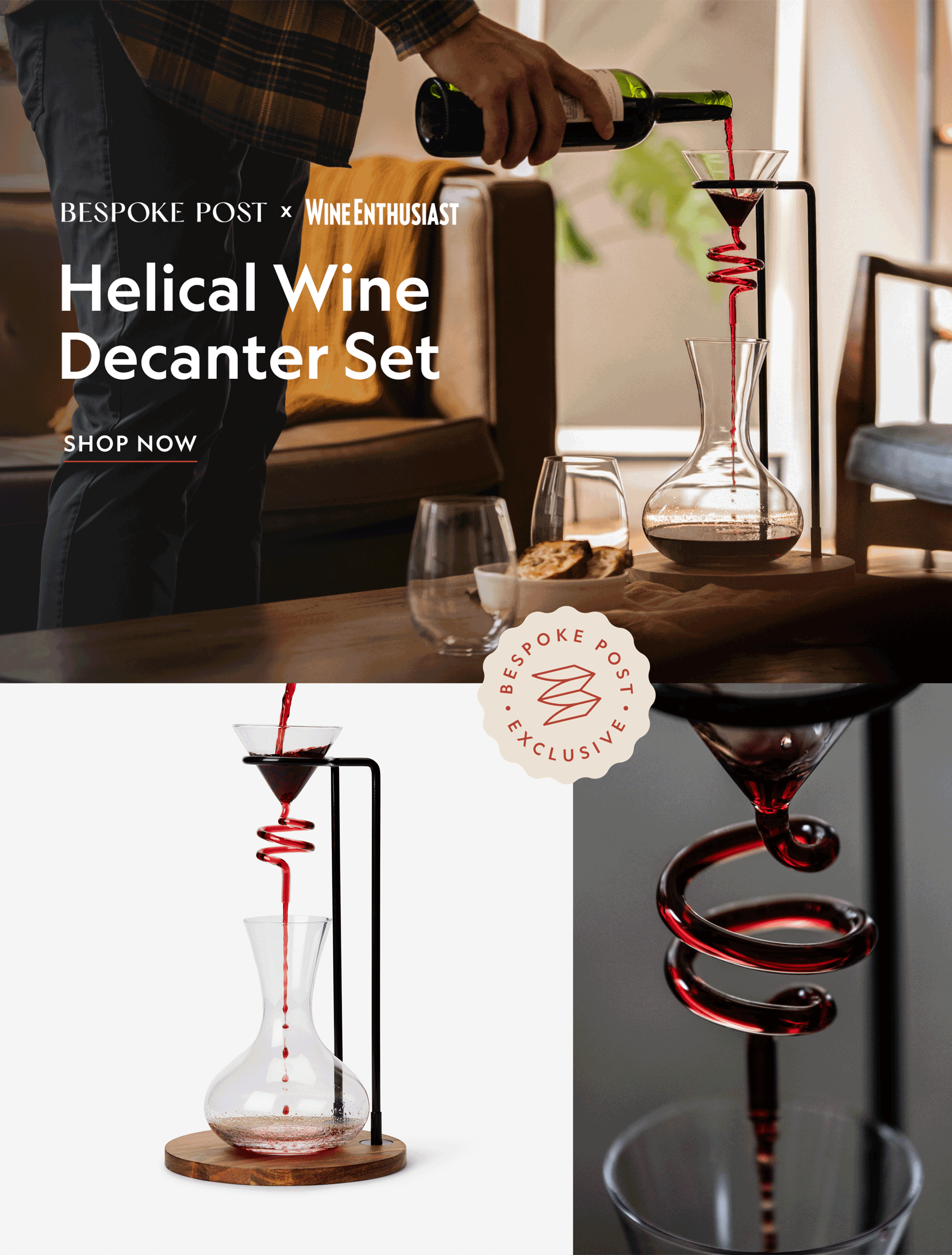 Helical Wine Decanter Set