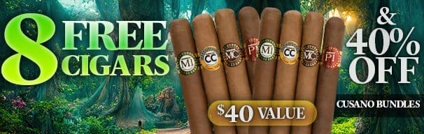 8 Free Cigars + 40% Off Cusano Bundles!