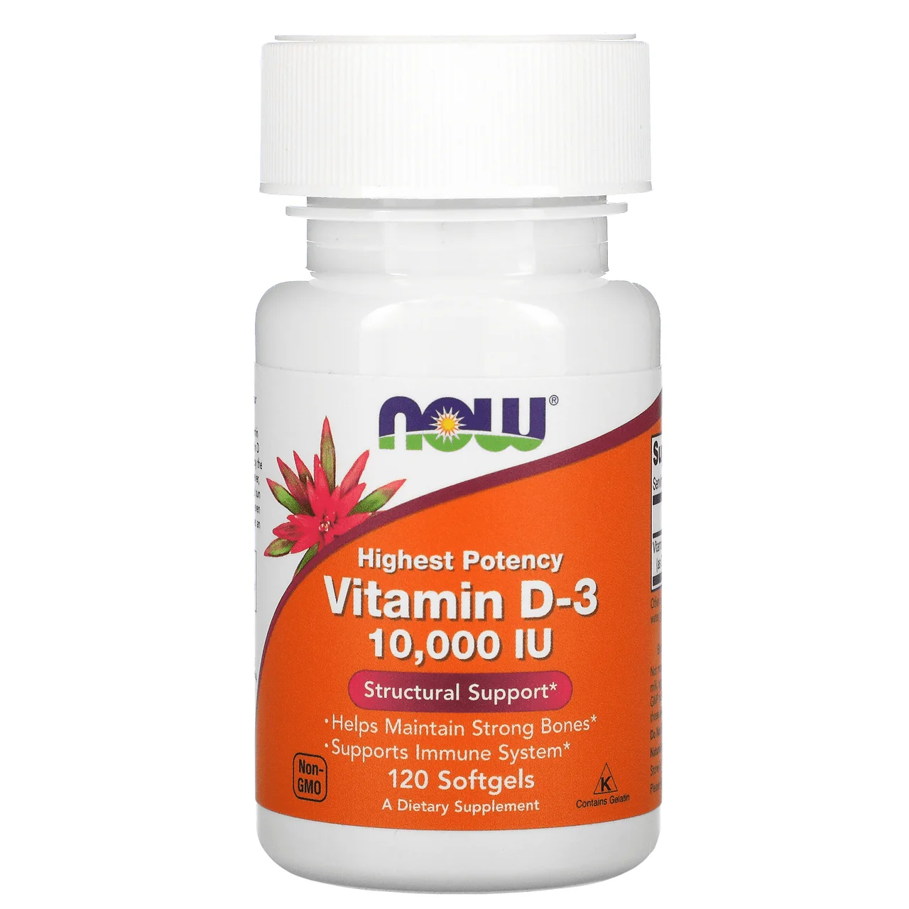 Image of Now Foods Vitamin D3 10,000 IU 120 Softgels