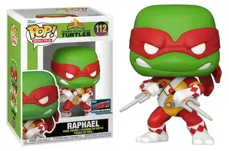 Image of TMNT X Power Rangers Funko Pop! Raphael (as Red Ranger) (2022 Fall Convention) (Shared Sticker) (Pre-Order)