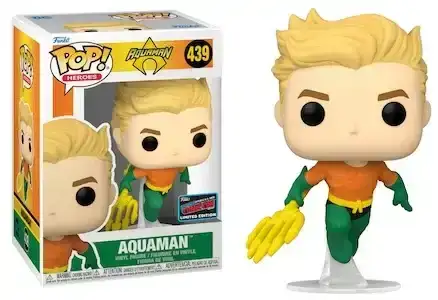 Image of DC Heroes Funko Pop! Aquaman (with Trident) (2022 Fall Convention) (Shared Sticker) (Pre-Order)