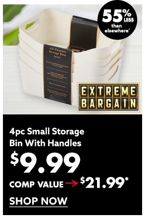 4pc Small Storage Bin with Handles