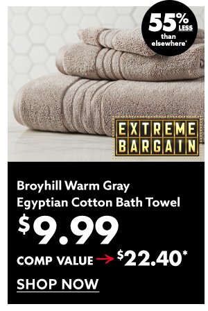 Broyhill Warm Gray Egyptain Cotton Bath Towel