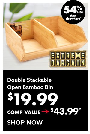 Double Stackable Open Bamboo Bin