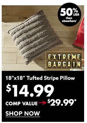 18" x 18" Tufted Stripe Pillow