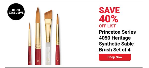 Princeton Series 4050 Heritage Synthetic Sable Brush Set of 4