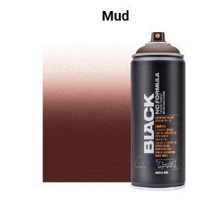 Montana Black Spray Paint - Mud, 400 ml can