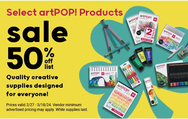 Select artPOP! Products: Sale 50% Off List