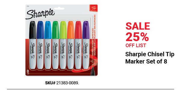 Sale 25% Off List: Sharpie Chisel Tip Market Set of 8